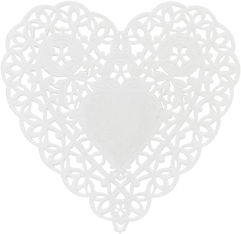 Hygloss Heart Doilies - 100 Pcs -4-Inch White Paper Heart Shaped Doilies for Valentines Crafts, Table Settings - Ideal for Valentine Doily...