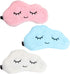 HappyDaily Beautiful and Comfortable Sleep Masks - Set of 3(Cloud - Pink/Blue/White)...