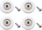 Set of 4pcs 19mm Stainless Steel Shower Door Wheels Rollers Runners, White, 19mm x 4mm...