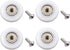 Set of 4pcs 19mm Stainless Steel Shower Door Wheels Rollers Runners, White, 19mm x 4mm...