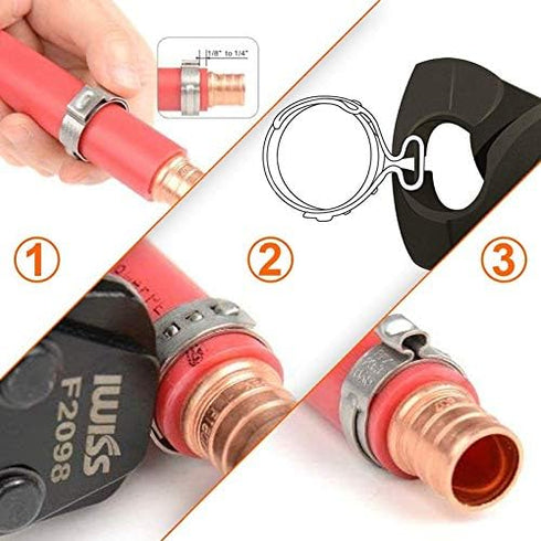 9 inch Ear Clamp Pliers Tool Carbon Steel Single Ear Clamp Pincer Pinch Clamp Pliers Ear Hose Clamps Tool Clamp Crimping Tool Nail Puller Remove C...