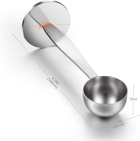 Two-in-One Stainless Steel Coffee Scoop Tamping Dual-Purpose Coffee Spoon Powder Hammer Tamper Multi Function Spoon Holder Coffee Tools for Measur...