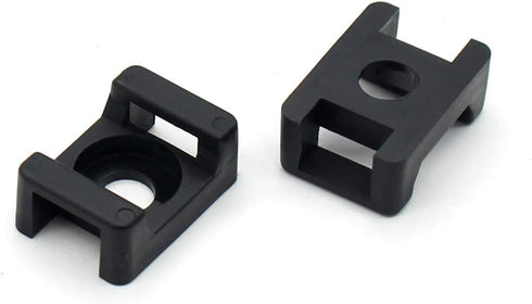 (100 Of Pack) Black 9mm Cable Tie Mount Base Saddle Type Mount Screw Wire Bundle Holder Base Holder Width Cable Large Size 0.75 inch...