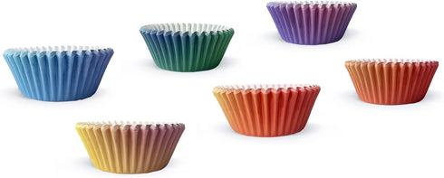 qiqee 300PCS Standard Gradient Cupcake Liners Cupcake Cups 6 Designs Orange Purple Gradient Cupcake Papers Baking Cups Cupcake Wrappers (Medium Si...