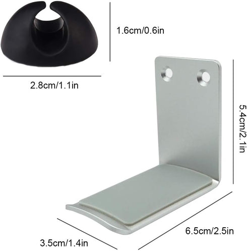 SourceTon 2 Packs Aluminum Headphone Stand Hanger and 6 Cable Clips, 2 Headset Holder Mount (Black and Silver) and 6 Cable Organizers with Strong ...