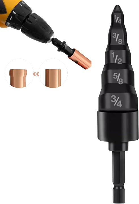 5 in 1 Swage Tube Expander HVAC Repair Tool, Air Conditioner Copper Pipe Expander Swaging Drill Set Copper Tubing Tool with 1/4, 3/8, 1/2, 5/8, 3/...