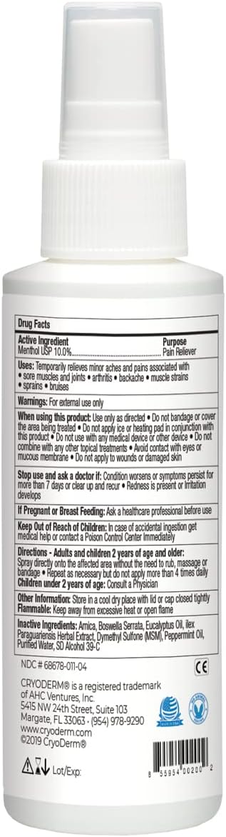 CryoDerm 4 oz Spray Cold Therapy...