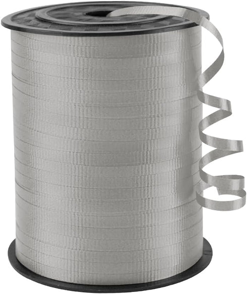 Silvery Crimped Curling Ribbon, 1/5" Wide x 500 Yards Christmas Curling Ribbons for Gift Wrapping, Party Decoration, Balloon String, Crafting, Bal...
