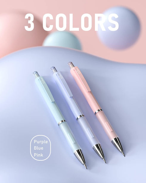 Nicpro 6PCS Pastel Mechanical Pencil Set 0.5 & 0.7 mm with 12 tubes HB Lead Refills, 3 Erasers, 9 Eraser Refills For School Writing, Drawing, Sket...
