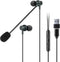 USB Earbuds with Boom Mic for Computers and Smartphones, in-Ear Headphones with USB-A & USB-C Connectivity for Laptop, Desktop, PS 4 5, Compact & ...
