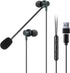 USB Earbuds with Boom Mic for Computers and Smartphones, in-Ear Headphones with USB-A & USB-C Connectivity for Laptop, Desktop, PS 4 5, Compact & ...