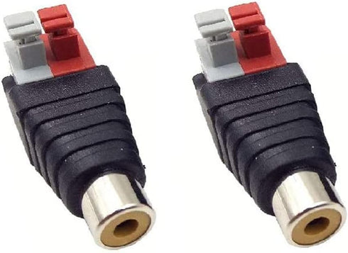 2-Pack Speaker Phono RCA Female to 2 Screw Terminal Strip Audio Video Spring Press Type Balum Connector Adapter (RCA F/AV F)...
