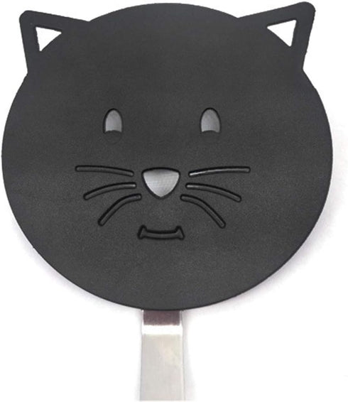Nylon Turner Cute Cat Shape Small Heat Resistant Wok Spatula for non stick cookware with stainless steel bracket for cooking, fish, eggs, pancakes...