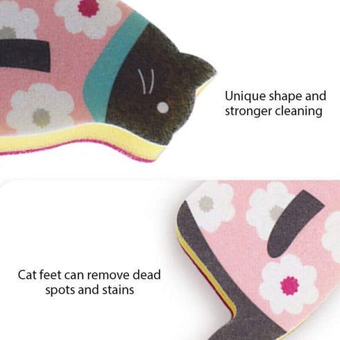 4pcs Sink Cat Dish Sponge Scrubber, for Washing Dishes Dishwashing Cloth Scrubber...