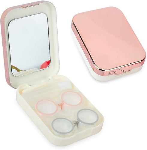 Contact Lens Case, Two Pack Portable Contact Lenses Travel Cases with Remover Tool Tweezers Mirror Solution Bottle Contacts Holder Container Stora...