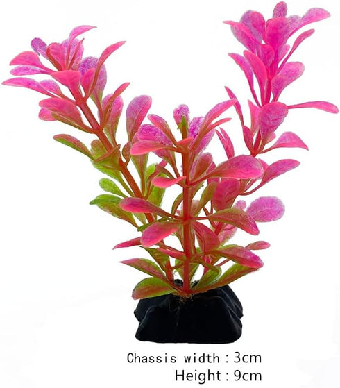 Fish Tank Accessories Green Plants ?Pink and Green Fish Tank Decorations, Aquarium Decor Plastic Plants,Small Aquarium Decorations Kit...
