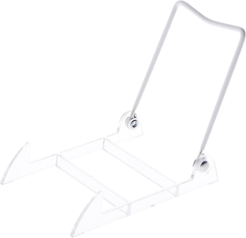Bard's Folding White and Clear Plastic Easel Stand, 4" H x 4" W x 5.25" D...
