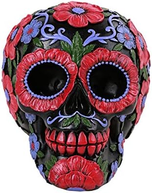 Pacific Giftware Day of The Dead Floral Skull Home Tabletop Decorative Resin Figurine...