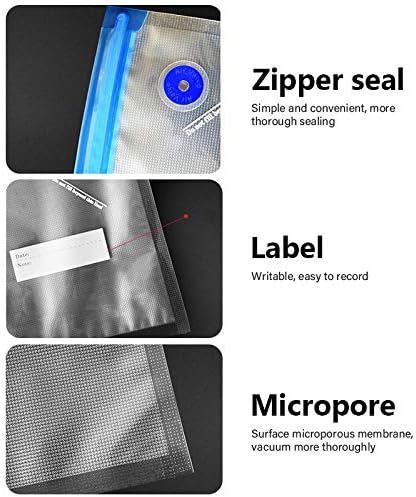 Vacuum Sealer Zipper Bags Sous Vide bags for food BPA Free Reusable Resealable with Air Valve Double Layers Food Storage 3 Sizes15 Pcs...