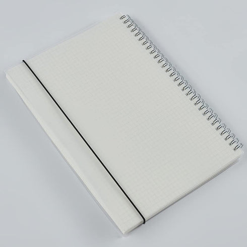 2 Pack A4 Spiral Bullet Dotted Journal with 120gsm Thick Paper, Dot Grid Spiral Notebook with Plastic Hardcover and Elastic Band Closure, 74 Sheet...