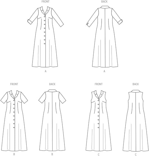 Butterick Misses' Classic Shirt Dress Sewing Pattern Packet by Palmer/Pletsch, Design Code B6974, Sizes 16-18-20-22-24, Multicolor...