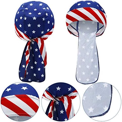 Chuangdi 3 Pcs Do Rags Dew Rag Skull Caps for Men Bandana Beanie Helmet Liner Hats Cycling Head Wraps for Men Women...