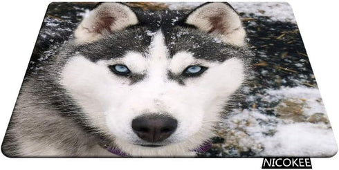 Dog Rectangle Gaming Mousepad Siberian Husky Dog Mouse Pad Mouse Mat for Computer Desk Laptop Office 9.5 X 7.9 Inch Non-Slip Rubber...