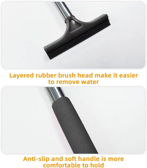 Car Rearview Mirror Wiper with Telescopic Long Rod, Portable Auto Squeegee Cleaner for Car Raindrops(Black)...