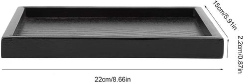 Solid Wood Serving Tray Rectangle Shape Tea Coffee Drinks Plate Snack Food Meals Breakfast Restaurant Platter Dining Tableware(8.66 x 5.91 inch)...