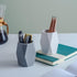 Silicone Pencil Holder Geometric Pen Holder Pen Cup for Desk Cute Office Desktop Stationery Organizer Makeup Brush Holder (White)...