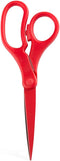 JAM PAPER Multi-Purpose Precision Scissors - 8 Inch - Red - Ergonomic Handle & Stainless Steel Blades - Sold Individually...