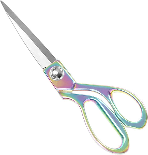 NatSumeBasics 8" Fabric Scissors Rainbow All Stainless Steel Sewing Tailor Scissor Craft Shear Heavy Duty Dressmaker Shears for Home Office (Rainb...