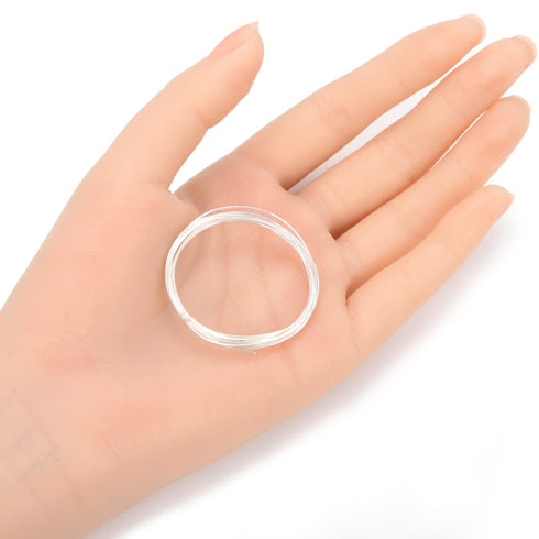 Adabele 5 Feet Authentic Sterling Silver Jewelry Wire Dead Soft Round Beading Wire (Thin wire 0.5mm/24 Gauge/0.02 Inch) for Jewelry Making Nickel ...