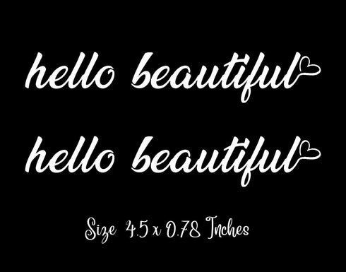 AG- 2 Pack Hello Beautiful Vanity Rear View Mirror Self-Motivation Decal Sticker for Car Windows Mirrors Decals for Women Self-affirmation Decal...