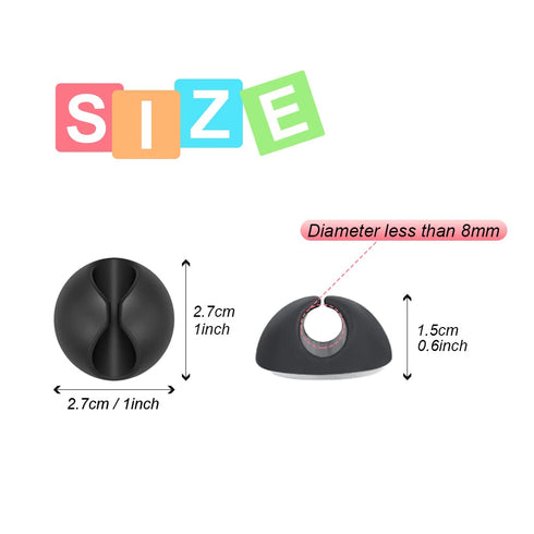 Shintop Cord Organizer, 6 pack Black Charger Holder Cable Clips Wire Clips for Organizing Desk Nightstand Car Phone Charger...