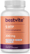 BESTVITE 5-HTP 200mg per Capsule (120 Capsules) - No Stearates - No Flow Agents - Gluten Free - Non GMO...