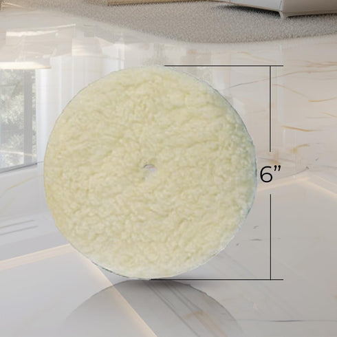Koblenz Lambswool Pads with Foam Backing, Fits Most 6" Home Floor Buffer Machines, Two Polishing Pads with Two Plastic Replacement Retainer Clips,...