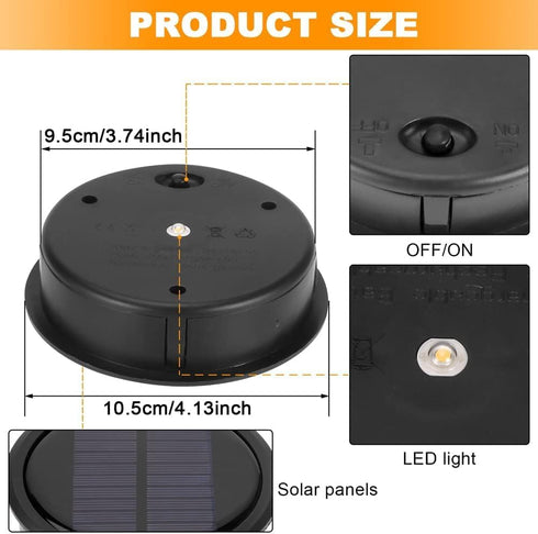 2 PCS Upgraded Solar Light Replacement Top for Outdoor Hanging Lanterns, 4.13 inch Warm White LED Solar Panel Lantern Lid Lights Parts, DIY Home G...