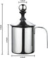 14-Ounce Stainless Steel Manual Milk Foamer, Hand Pump Coffee Milk Frothing Pitchers with Filter Screen For Cappuccino Coffee Latte Hot Chocolate...