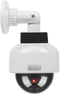 Solar Powered Dummy Fake CCTV Security Dome Camera with Flashing Red LED Light & Warning Security Alert Sticker Decal, Indoor/Outdoor Use...