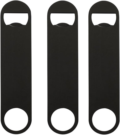 3 Pack 7" Heavy Duty Flat Bottle Opener, Black...