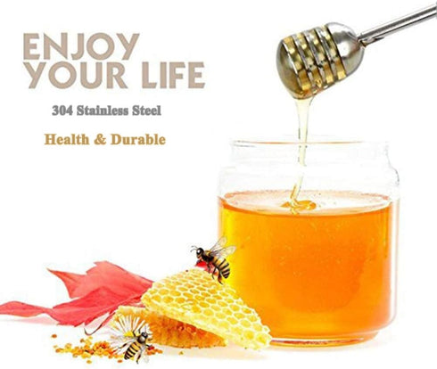 Honey and Syrup Dipper Stick Server Honey Spoon 304 Stainless Steel Wand for Honey Pot Jar Containers-6.3 Inch...