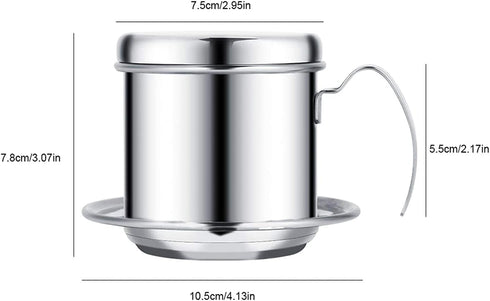 Coffee Filter Vietnamese Coffee Drip Filter Stainless Steel Vietnamese Coffee Maker Coffee Maker Pot Single Serving Cup Manual Coffee Infuser Filt...