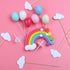 DIYASY Rainbow Cake Topper Kit Cloud Balloon Birthday Wedding Cake Flags for Birthday Wedding & Baby Shower Party Baking Decoration Supplies....