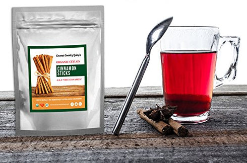 Organic Ceylon Cinnamon Sticks, 8 oz | Fair Trade Sourced Ceylon Cinnamon Sticks From Sri Lanka, Gluten Free | Organic Spice for Tea, Baking & Coo...
