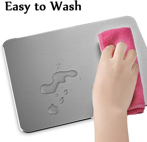 2 Pack Gaming Aluminum Mouse Pad (Gold & Grey) Compatible with Magic Mouse, DaKuan Smooth Magic Ultra Thin Double Side Mouse Mat for Fast and Accu...