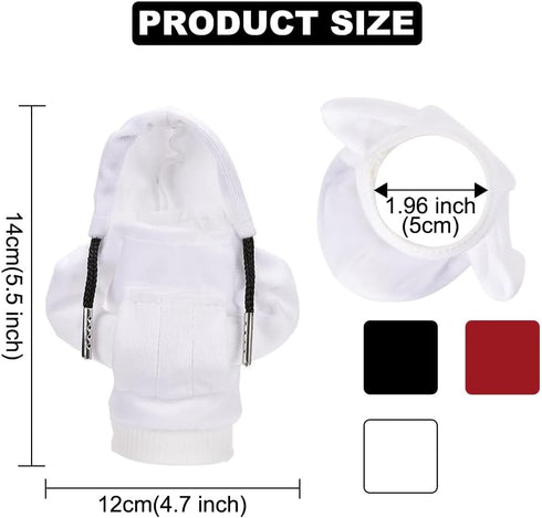 Car Gear Shift Knob Cover Funny Gear Shift Hoodie Universal Knob Cover Car Shifter Protector Decoration Automotive Interior Accessories, White...