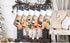 Beyond Your Thoughts Family Burlap Rustic Cartoon Cute Christmas Stocking Oranments Set of 6 (Extra Large) Embroidered Linen Christmas Family Deco...