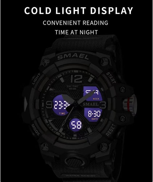 Men's Digital Watches Military Outdoor Waterproof Sports Wrist Watch Date Multi Function LED Alarm Stopwatch, White Watches for Mens...