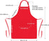 2 Pack 100% Cotton Aprons with 2 Pockets Cooking Chef Kitchen Adjustable Bib Apron for Women Men, Red...